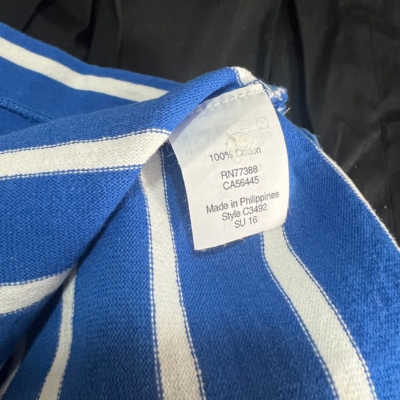J. Crew Blue & White Striped Mini Sheath T shirt Dress Cap zipper Sleeve medium - Picture 10 of 10